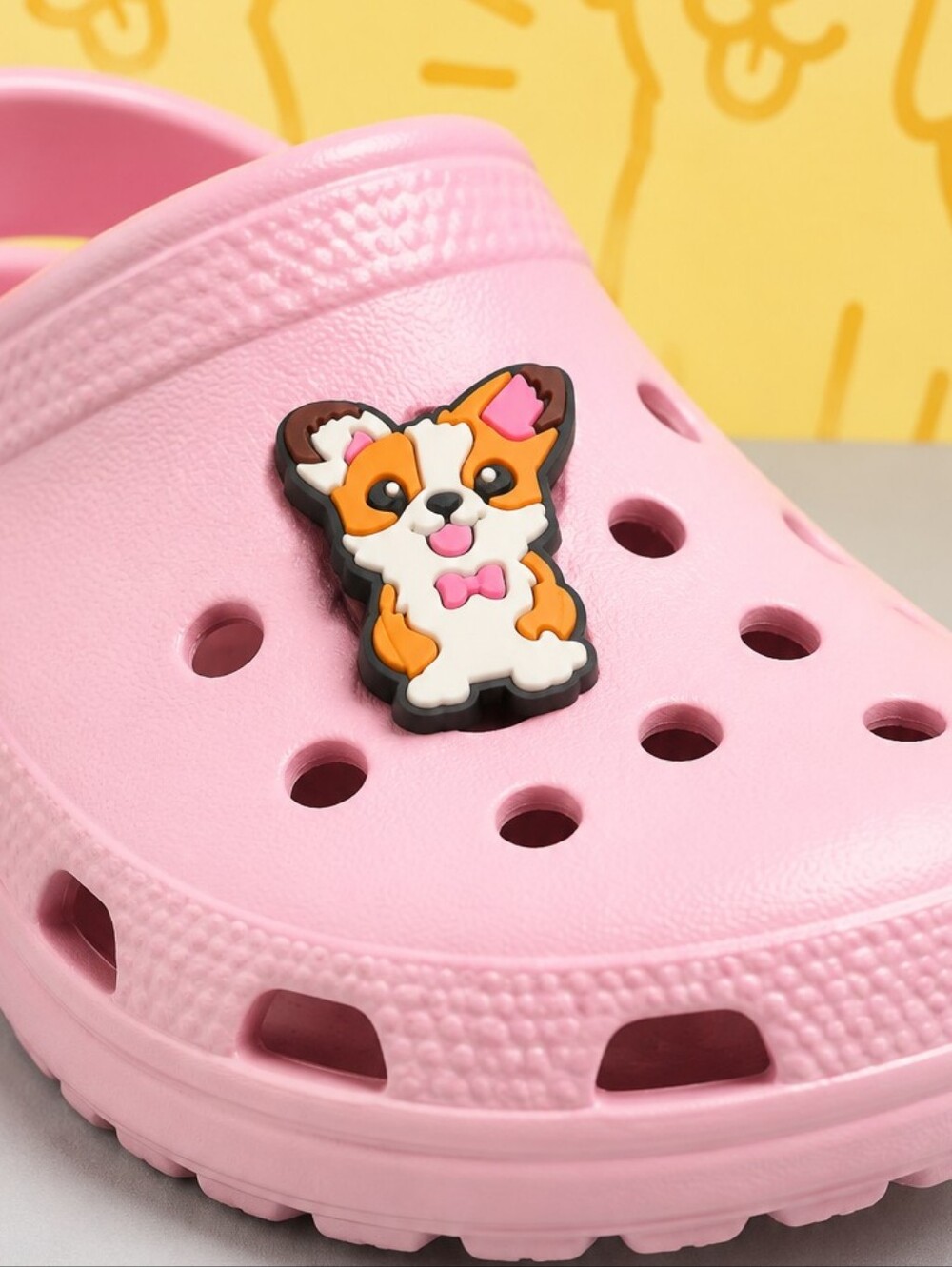 Corgi Dog Croc Shoe Charm Orange White Puppy Bow Tie Pet Jibbitz Style Dog Lover